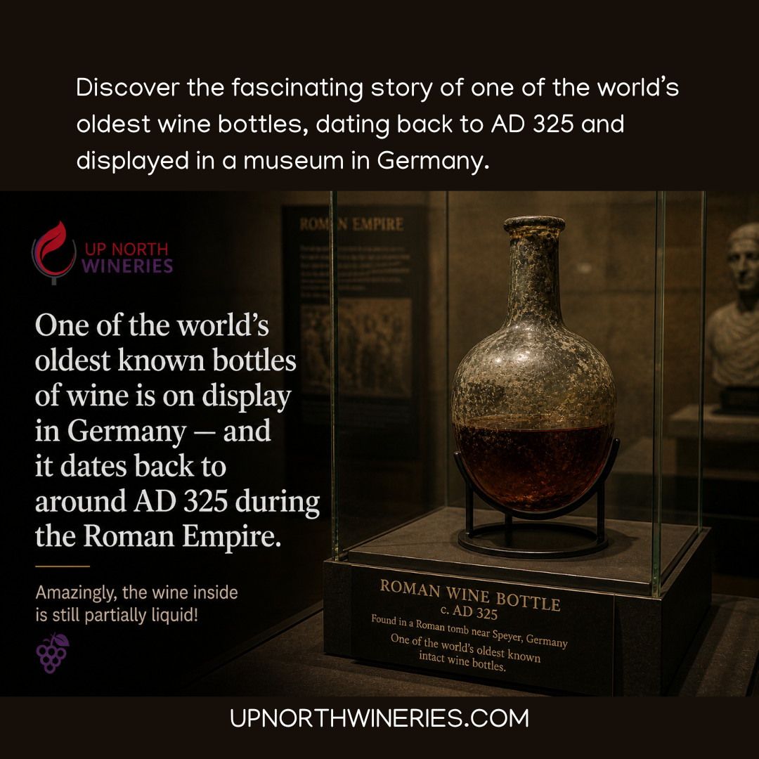 Discover the fascinating story of one of the world’s oldest wine bottles, dating back to AD 325 and displayed in a museum in Germany.